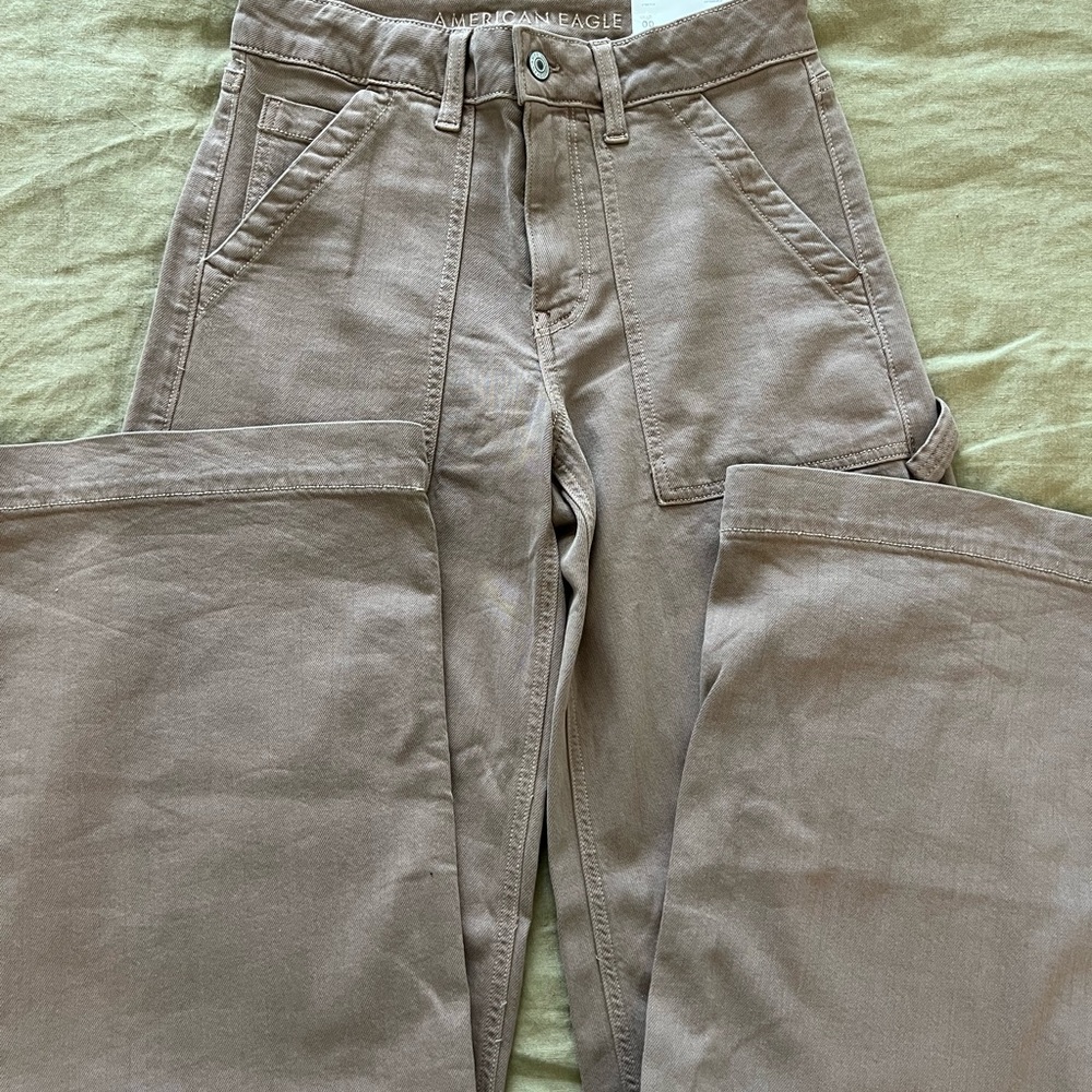 American Eagle Outfitters Wide Leg Pants in Tan